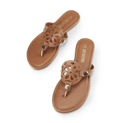 Hollow Cut-Out Thong Flat Sandals