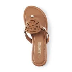 Hollow Cut-Out Thong Flat Sandals