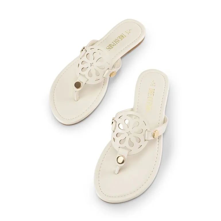 Hollow Cut-Out Thong Flat Sandals