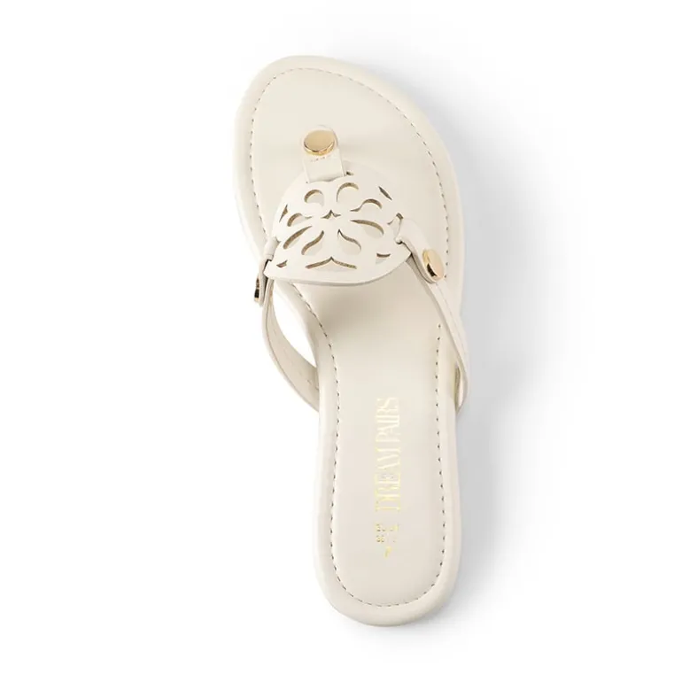 Hollow Cut-Out Thong Flat Sandals