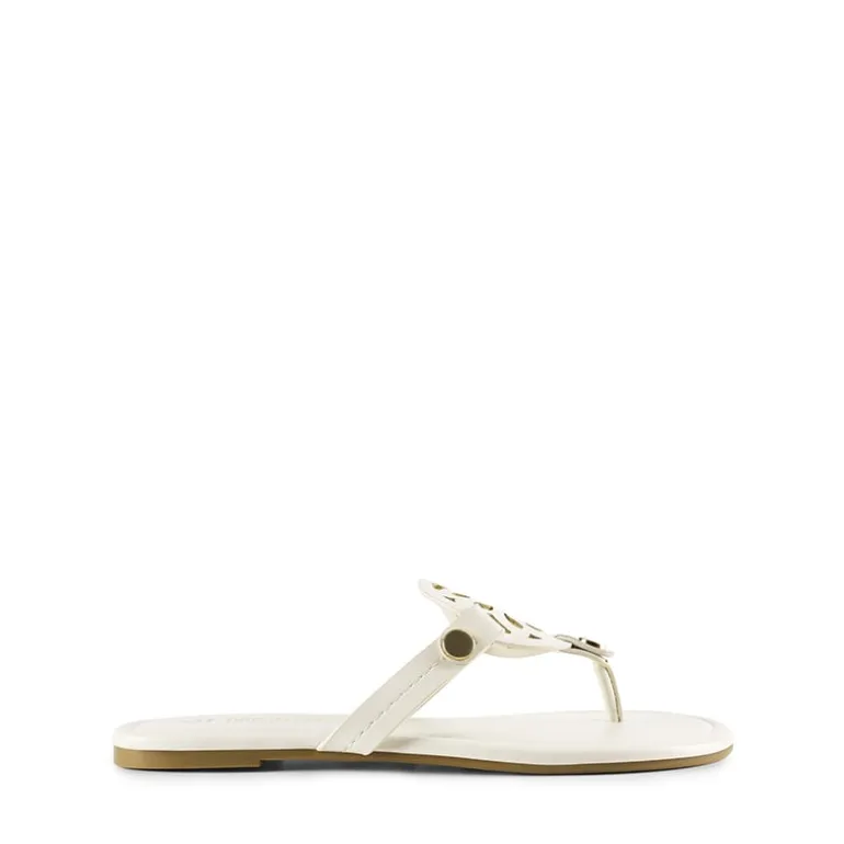 Hollow Cut-Out Thong Flat Sandals