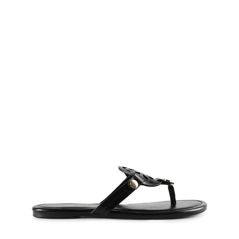 Hollow Cut-Out Thong Flat Sandals