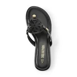 Hollow Cut-Out Thong Flat Sandals