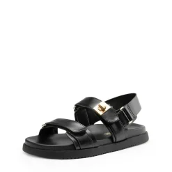 Hook And Loop Straps Flat Sandals