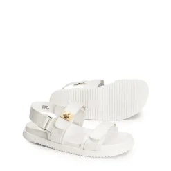Hook And Loop Straps Flat Sandals