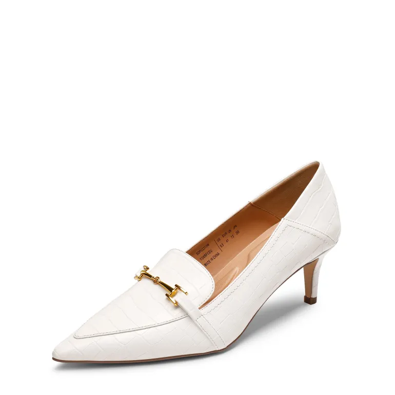 Horsebit Detail Pointed Toe Kitten Heel Pumps