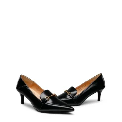 Horsebit Detail Pointed Toe Kitten Heel Pumps