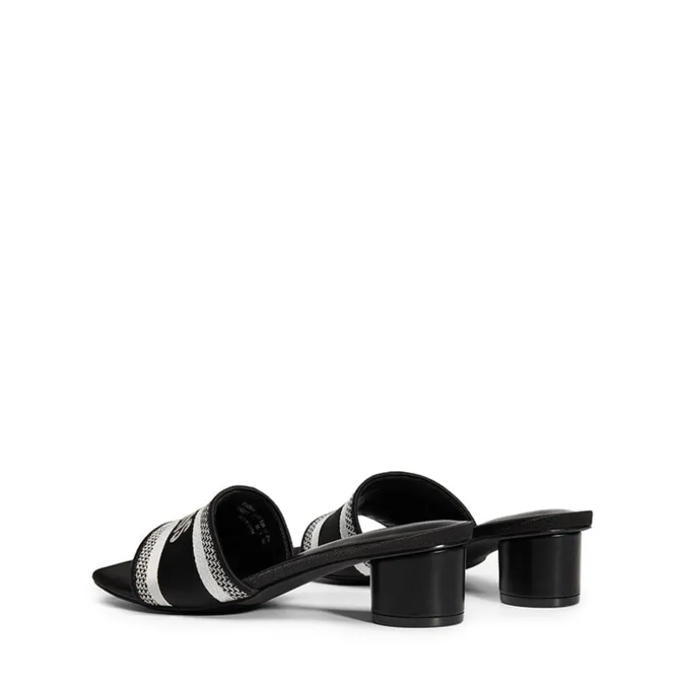 Jacquard Cylindrical Heel Slide Sandals