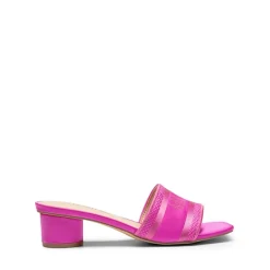 Jacquard Cylindrical Heel Slide Sandals