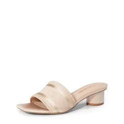 Jacquard Cylindrical Heel Slide Sandals