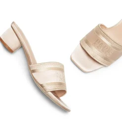 Jacquard Cylindrical Heel Slide Sandals