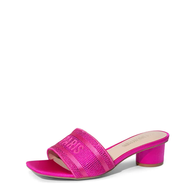 Jacquard Cylindrical Heel Slide Sandals