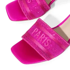 Jacquard Cylindrical Heel Slide Sandals