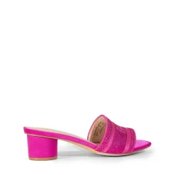 Jacquard Cylindrical Heel Slide Sandals