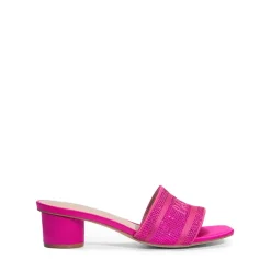 Jacquard Cylindrical Heel Slide Sandals