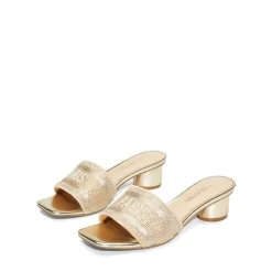 Jacquard Cylindrical Heel Slide Sandals