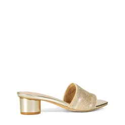 Jacquard Cylindrical Heel Slide Sandals
