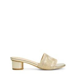 Jacquard Cylindrical Heel Slide Sandals