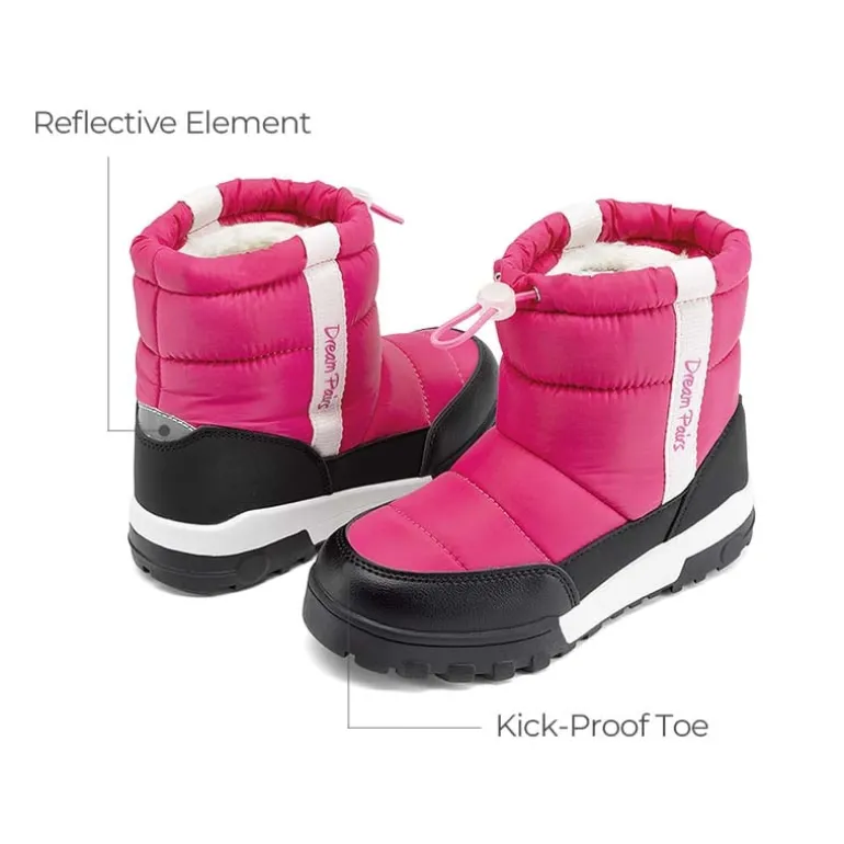 Kids’ Adjustable Drawstring Winter Snow Boots