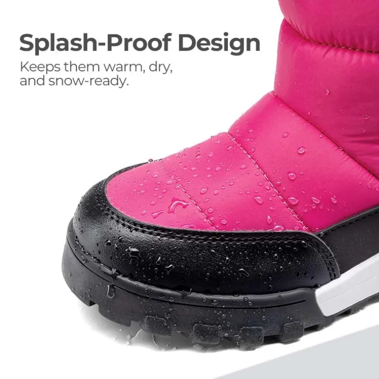 Kids’ Adjustable Drawstring Winter Snow Boots