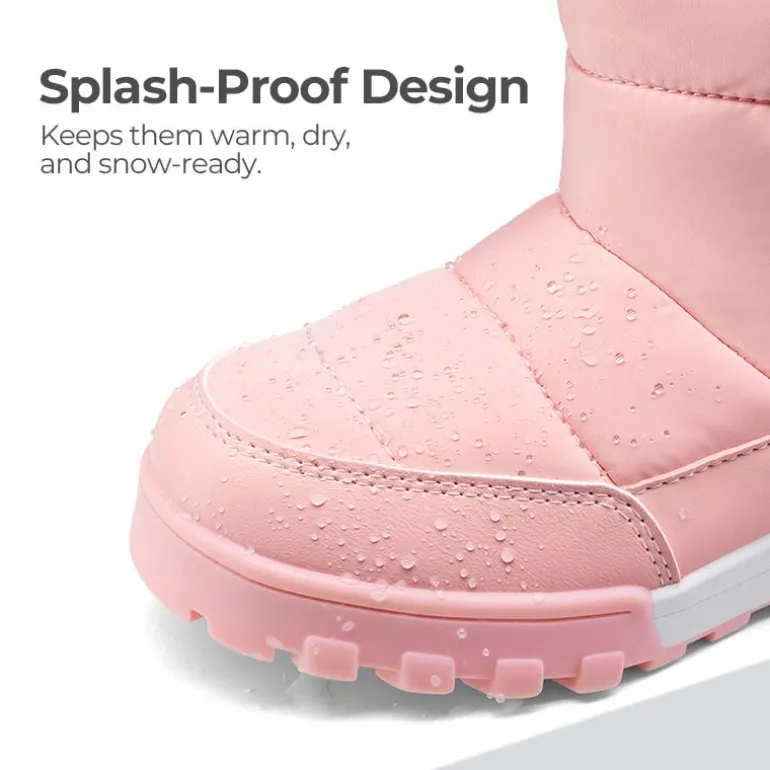 Kids’ Adjustable Drawstring Winter Snow Boots