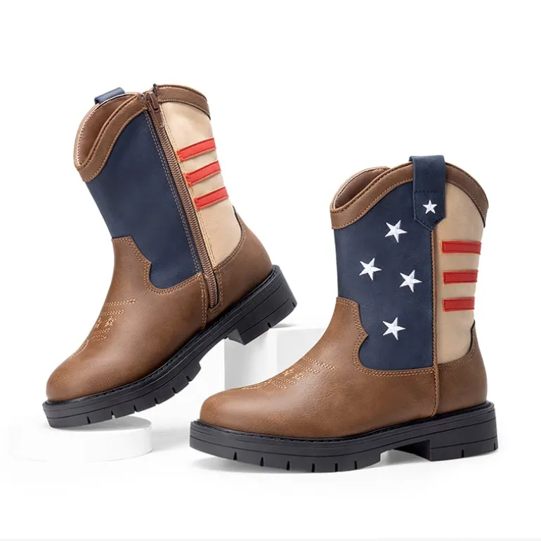 Kids’ American Flag Western Boots