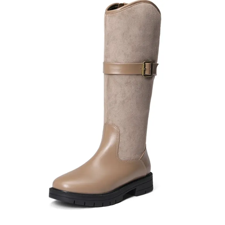 Kids Buckle Knee High Riding Boots