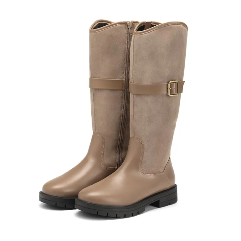 Kids Buckle Knee High Riding Boots