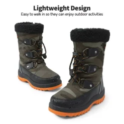 Kids Camouflage Slip Resistant Snow Boots