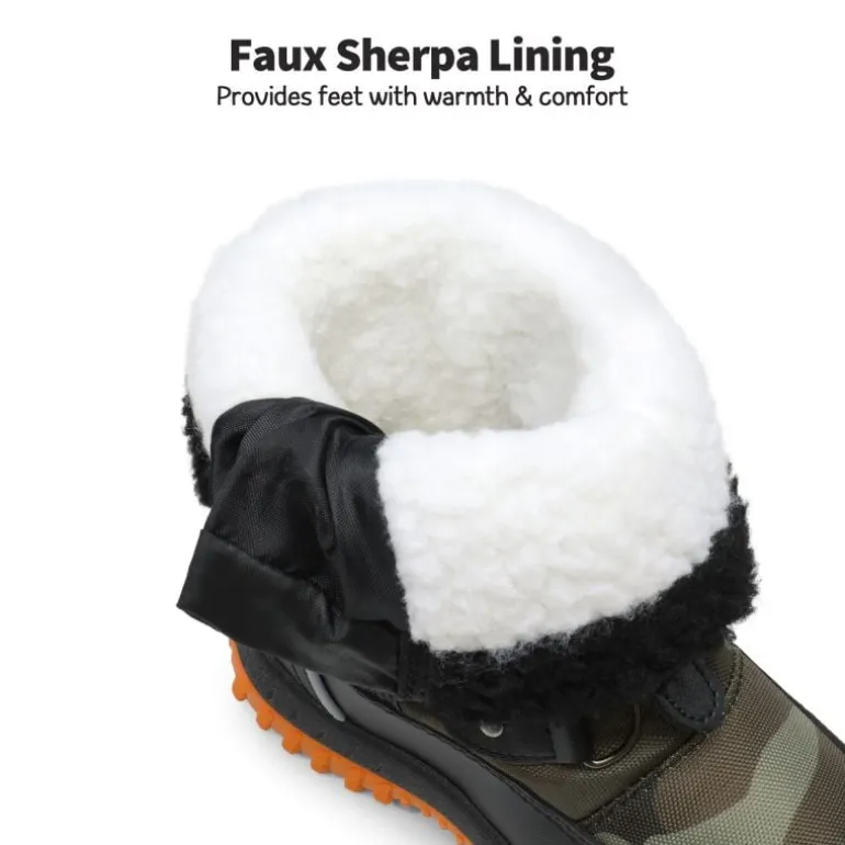 Kids Camouflage Slip Resistant Snow Boots