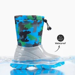 Kids’ Camo Waterproof Winter Snow Boots