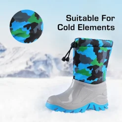 Kids’ Camo Waterproof Winter Snow Boots