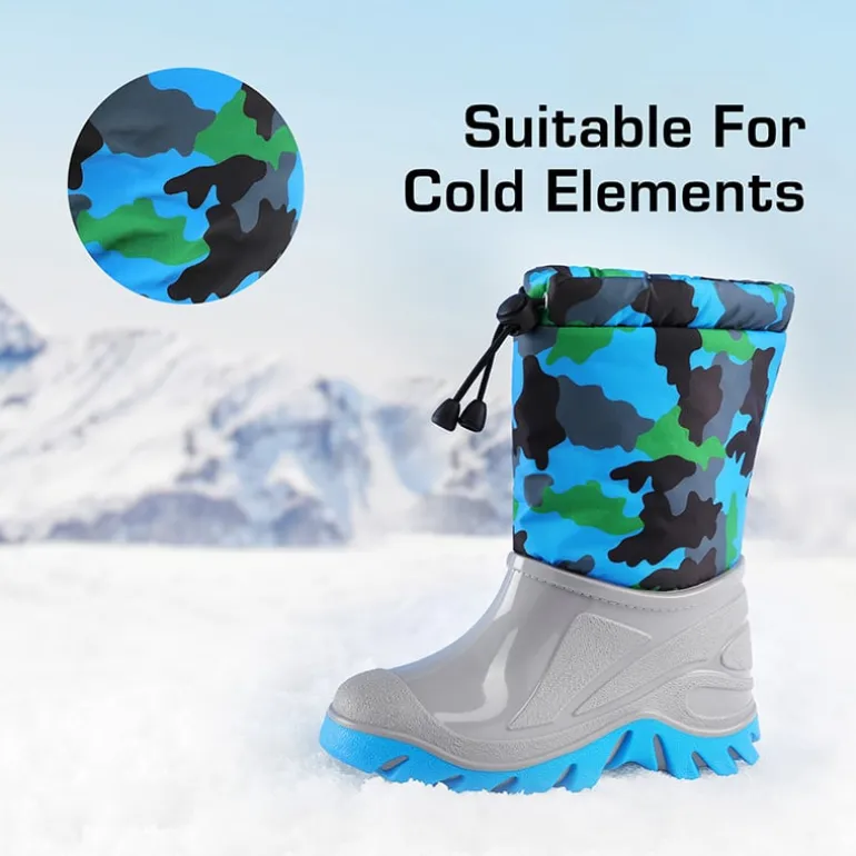 Kids’ Camo Waterproof Winter Snow Boots