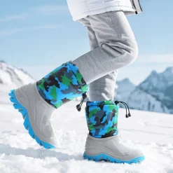 Kids’ Camo Waterproof Winter Snow Boots