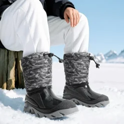 Kids’ Camo Waterproof Winter Snow Boots