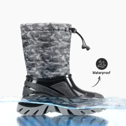 Kids’ Camo Waterproof Winter Snow Boots