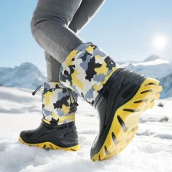 Kids’ Camo Waterproof Winter Snow Boots