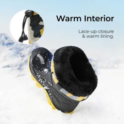 Kids’ Camo Waterproof Winter Snow Boots