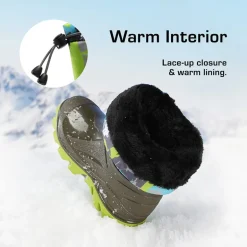 Kids’ Camo Waterproof Winter Snow Boots