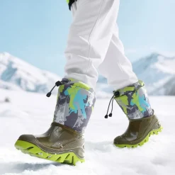 Kids’ Camo Waterproof Winter Snow Boots