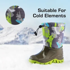 Kids’ Camo Waterproof Winter Snow Boots