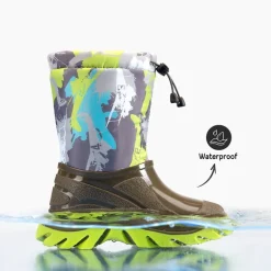 Kids’ Camo Waterproof Winter Snow Boots