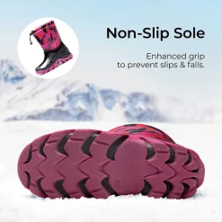 Kids’ Camo Waterproof Winter Snow Boots