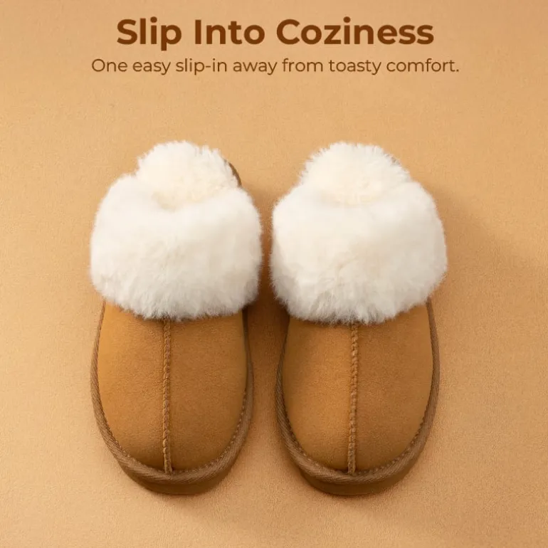 Kids’ Cozy Faux Suede Non-Slip Slippers