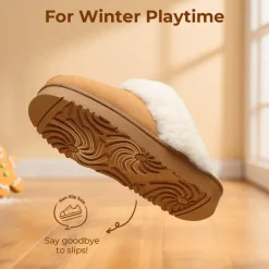 Kids’ Cozy Faux Suede Non-Slip Slippers