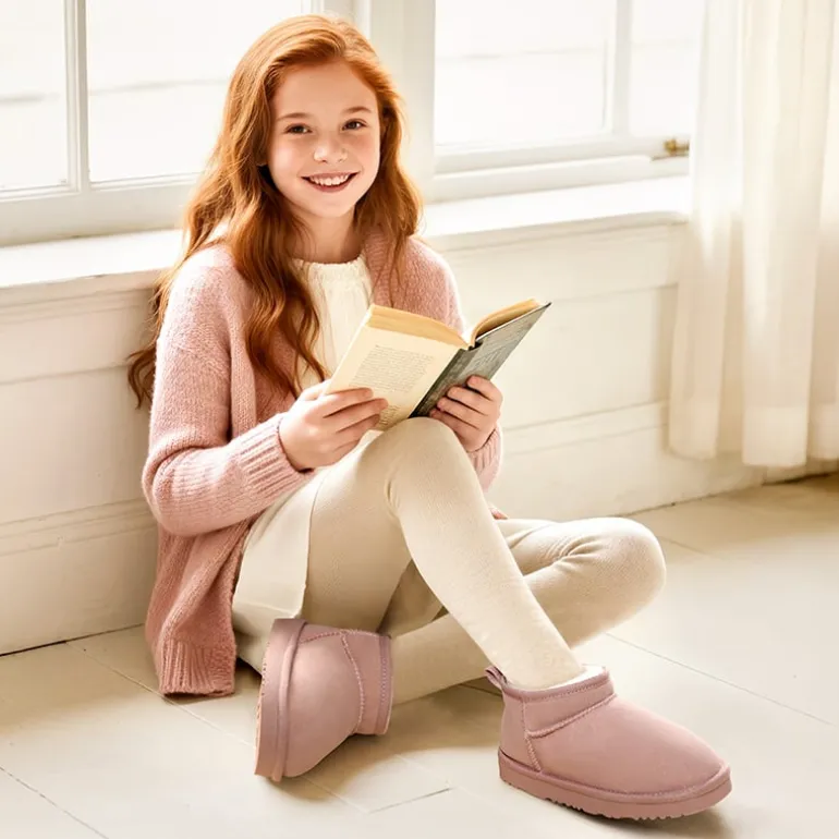 Kids’ Cozy Faux Suede Winter Boots