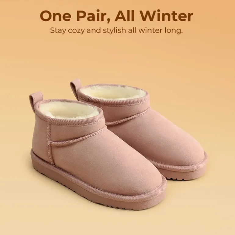 Kids’ Cozy Faux Suede Winter Boots
