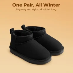 Kids’ Cozy Faux Suede Winter Boots