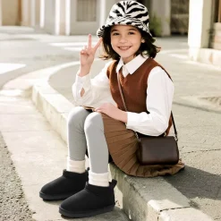 Kids’ Cozy Faux Suede Winter Boots