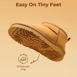 Kids’ Cozy Faux Suede Winter Boots